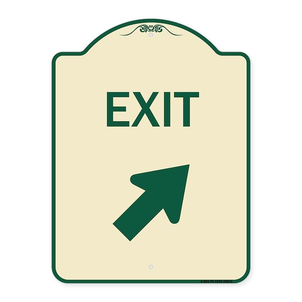 Exit Exit with Right Arrow Heavy-Gauge Aluminum Architectural Sign, 24" H, 18" L, TG-1824-24031